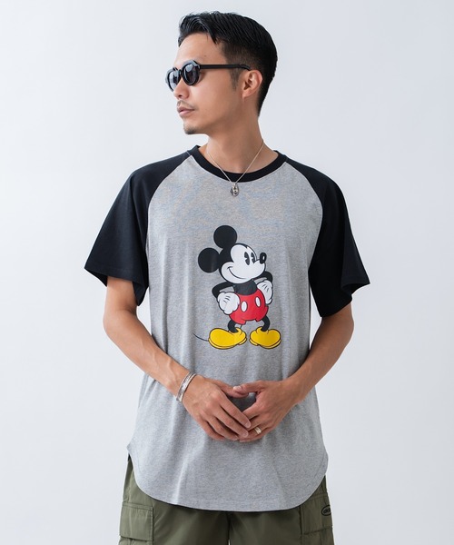 improves(インプローブス)の「【MICKEY MOUSE】ミッキーマウス ラグラン 半袖Tシャツ(Tシャツ/カットソー・メンズ・グレー系/ホワイト系1/ベージュ系/グレー/ホワイト×ブラック/ホワイト・LARGE/MEDIUM/X-LARGE)」の4枚目の写真