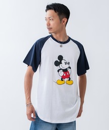 【MICKEY MOUSE】ミッキーマウス ラグラン 半袖Tシャツ