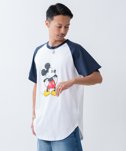improves(インプローブス)の「【MICKEY MOUSE】ミッキーマウス ラグラン 半袖Tシャツ(Tシャツ/カットソー・メンズ・グレー系/ホワイト系1/ベージュ系/グレー/ホワイト×ブラック/ホワイト・LARGE/MEDIUM/X-LARGE)」の7枚目の写真