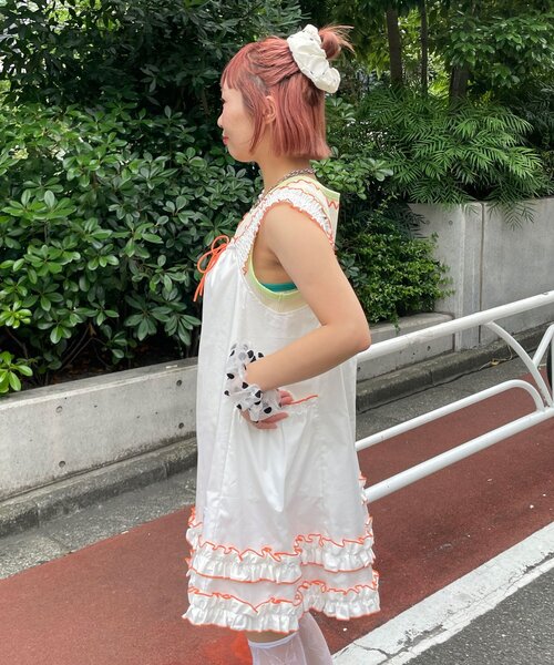 HELLO.SANFRANCISCO(ハローサンフランシスコ)の「【HELLO.SANFRANCISCO/ハローサンフランシスコ】シャーリングフリルメロウチュニック(チュニック・レディース・ホワイト/サックスブルー・ONE SIZE)」の8枚目の写真