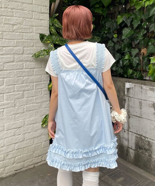 HELLO.SANFRANCISCO(ハローサンフランシスコ)の「【HELLO.SANFRANCISCO/ハローサンフランシスコ】シャーリングフリルメロウチュニック(チュニック・レディース・ホワイト/サックスブルー・ONE SIZE)」の19枚目の写真