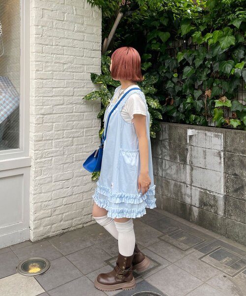 HELLO.SANFRANCISCO(ハローサンフランシスコ)の「【HELLO.SANFRANCISCO/ハローサンフランシスコ】シャーリングフリルメロウチュニック(チュニック・レディース・ホワイト/サックスブルー・ONE SIZE)」の21枚目の写真