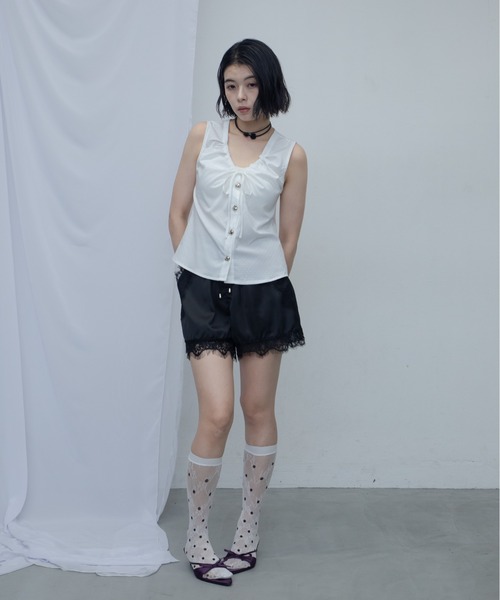 uyu.(ウユ)の「Lace Docking Shorts/レースドッキングショートパンツ(その他パンツ・レディース・ブルー/ホワイト/ブラック・FREE)」の15枚目の写真