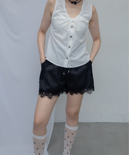 uyu.(ウユ)の「Lace Docking Shorts/レースドッキングショートパンツ(その他パンツ・レディース・ブルー/ホワイト/ブラック・FREE)」の10枚目の写真