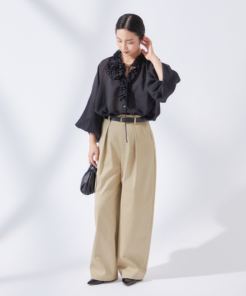 journal standard L'essage(ジャーナルスタンダードレサージュ)の「《追加6》CP タックチノパンツ(チノパンツ・レディース・ベージュ・38/36/34/40)」の7枚目の写真
