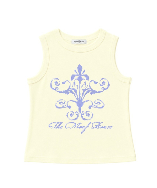 THEMORFHOUSE(ザモーフハウス)の「ピクセルフラワーベーシックスリーブレスバターイエロー(Tシャツ/カットソー・レディース・その他・MEDIUM)」の1枚目の写真