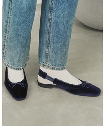 フラワーカット バックストラップ ミュール
