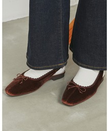 フラワーカット バックストラップ ミュール