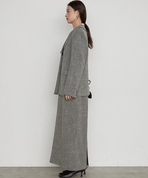 LOUNGEDRESS(ラウンジドレス)の「《セットアップ可》【Atelier N5/アトリエヌメロサンク】ツイード2WAYジャケット(ノーカラージャケット・レディース・ブラック・FREE)」の3枚目の写真