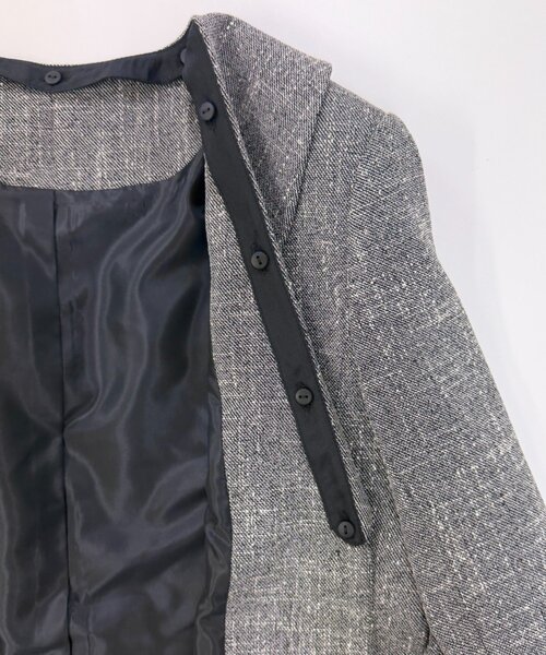 LOUNGEDRESS(ラウンジドレス)の「《セットアップ可》【Atelier N5/アトリエヌメロサンク】ツイード2WAYジャケット(ノーカラージャケット・レディース・ブラック・FREE)」の5枚目の写真