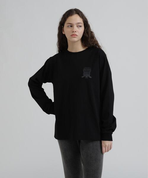 AVIREX(アヴィレックス)の「L/S SIGNATURE VARSITY LOGO T-SHIRT(Tシャツ/カットソー・レディース・ブラック/ホワイト/ブルー・F)」の5枚目の写真