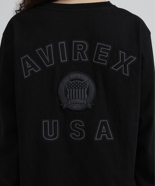 AVIREX(アヴィレックス)の「L/S SIGNATURE VARSITY LOGO T-SHIRT(Tシャツ/カットソー・レディース・ブラック/ホワイト/ブルー・F)」の13枚目の写真
