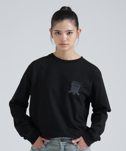 AVIREX(アヴィレックス)の「L/S SIGNATURE VARSITY LOGO T-SHIRT(Tシャツ/カットソー・レディース・ブラック/ホワイト/ブルー・F)」の14枚目の写真