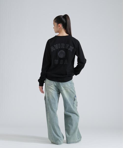 AVIREX(アヴィレックス)の「L/S SIGNATURE VARSITY LOGO T-SHIRT(Tシャツ/カットソー・レディース・ブラック/ホワイト/ブルー・F)」の17枚目の写真