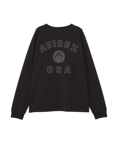 AVIREX(アヴィレックス)の「L/S SIGNATURE VARSITY LOGO T-SHIRT(Tシャツ/カットソー・レディース・ブラック/ホワイト/ブルー・F)」の18枚目の写真