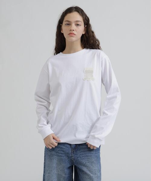 AVIREX(アヴィレックス)の「L/S SIGNATURE VARSITY LOGO T-SHIRT(Tシャツ/カットソー・レディース・ブラック/ホワイト/ブルー・F)」の21枚目の写真