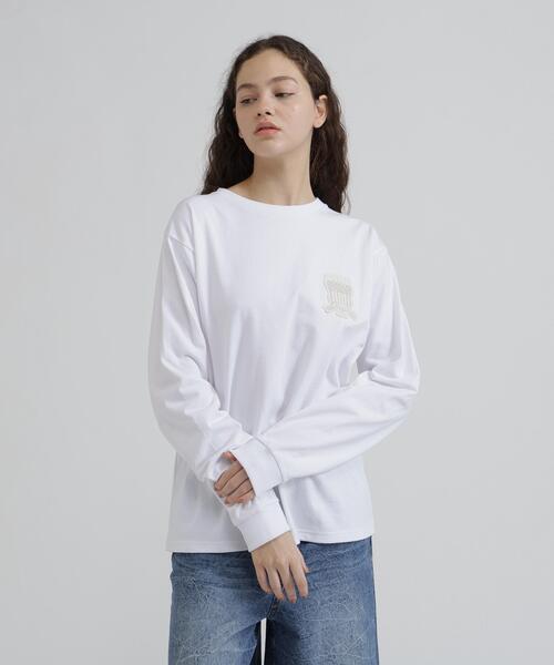 AVIREX(アヴィレックス)の「L/S SIGNATURE VARSITY LOGO T-SHIRT(Tシャツ/カットソー・レディース・ブラック/ホワイト/ブルー・F)」の22枚目の写真