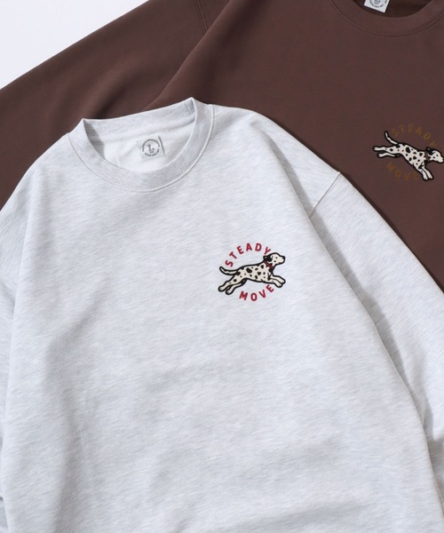 SITRY(シトリー)の「Animal Flock Print Sweat shirt/オーバーサイズ アニマル ワンポイント フロッキープリント オーバーサイズ ヘビーウェイト 裏毛 トレーナー スウェット レディース メンズ(スウェット・メンズ・グレー系その他/ブラウン/アッシュ/グレー系その他2/ブラック/マスタード・M/L)」の2枚目の写真