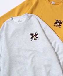 Animal Flock Print Sweat shirt/オーバーサイズ アニマル ワンポイント フロッキープリント オーバーサイズ ヘビーウェイト 裏毛 トレーナー スウェット レディース メンズ