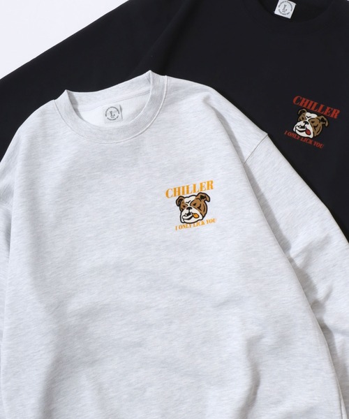 SITRY(シトリー)の「Animal Flock Print Sweat shirt/オーバーサイズ アニマル ワンポイント フロッキープリント オーバーサイズ ヘビーウェイト 裏毛 トレーナー スウェット レディース メンズ(スウェット・メンズ・グレー系その他/ブラウン/アッシュ/グレー系その他2/ブラック/マスタード・M/L)」の4枚目の写真