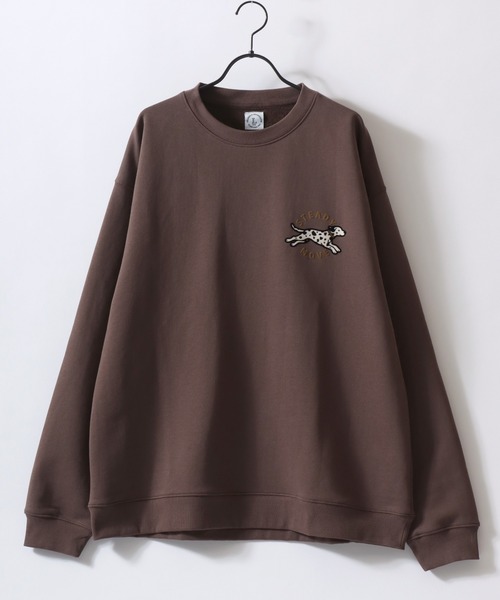 SITRY(シトリー)の「Animal Flock Print Sweat shirt/オーバーサイズ アニマル ワンポイント フロッキープリント オーバーサイズ ヘビーウェイト 裏毛 トレーナー スウェット レディース メンズ(スウェット・メンズ・グレー系その他/ブラウン/アッシュ/グレー系その他2/ブラック/マスタード・M/L)」の14枚目の写真