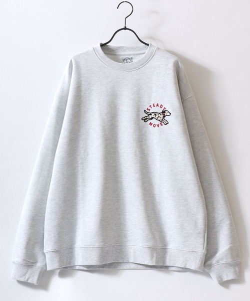 SITRY(シトリー)の「Animal Flock Print Sweat shirt/オーバーサイズ アニマル ワンポイント フロッキープリント オーバーサイズ ヘビーウェイト 裏毛 トレーナー スウェット レディース メンズ(スウェット・メンズ・グレー系その他/ブラウン/アッシュ/グレー系その他2/ブラック/マスタード・M/L)」の13枚目の写真