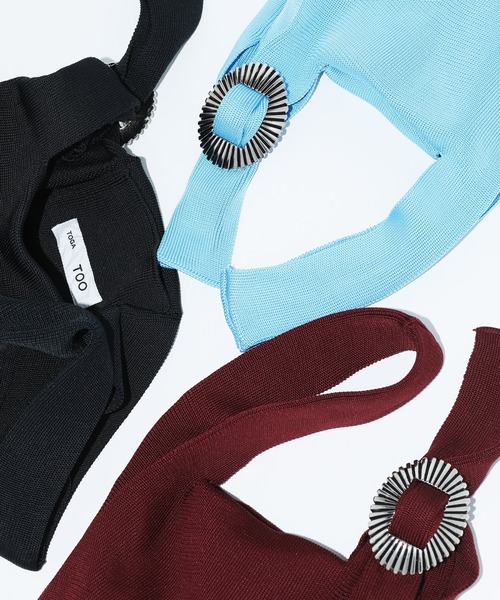 TOGA(トーガ)の「【TOGA TOO/トーガトゥー】Concho knit bag(ハンドバッグ・レディース・ライトブルー/ワイン/ブラック・FREE)」の6枚目の写真