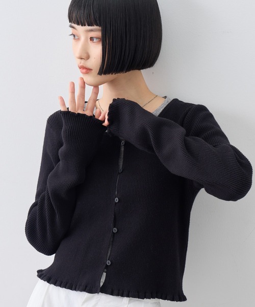 NOGLE(ノグル)の「【NOGLE/ノグル】メロウヘムリブカーディガン(Tシャツ/カットソー・レディース・ブラウン/グレー/ブルー系その他/ブラック・FREE)」の22枚目の写真