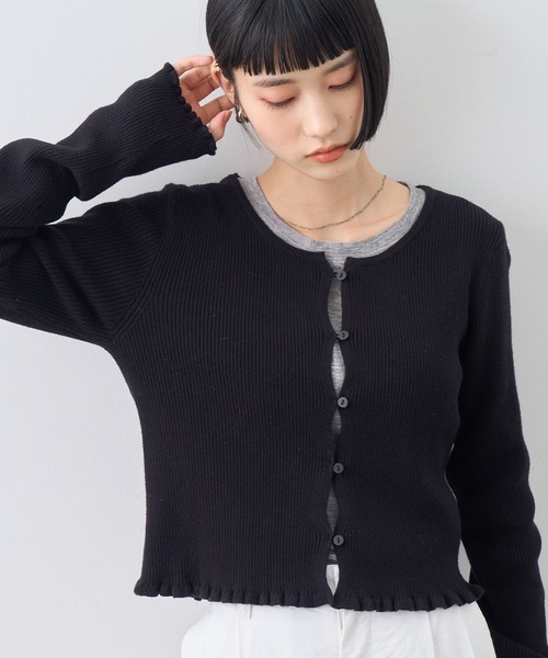 NOGLE(ノグル)の「【NOGLE/ノグル】メロウヘムリブカーディガン(Tシャツ/カットソー・レディース・ブラウン/グレー/ブルー系その他/ブラック・FREE)」の21枚目の写真