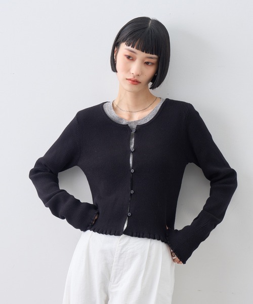 NOGLE(ノグル)の「【NOGLE/ノグル】メロウヘムリブカーディガン(Tシャツ/カットソー・レディース・ブラウン/グレー/ブルー系その他/ブラック・FREE)」の20枚目の写真