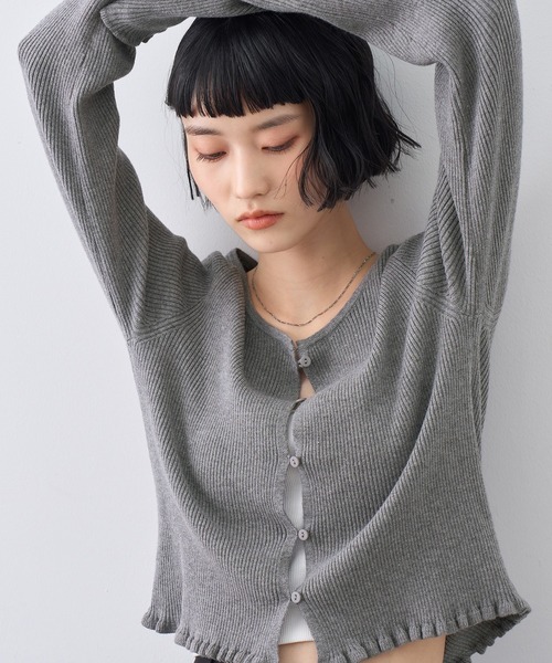 NOGLE(ノグル)の「【NOGLE/ノグル】メロウヘムリブカーディガン(Tシャツ/カットソー・レディース・ブラウン/グレー/ブルー系その他/ブラック・FREE)」の17枚目の写真