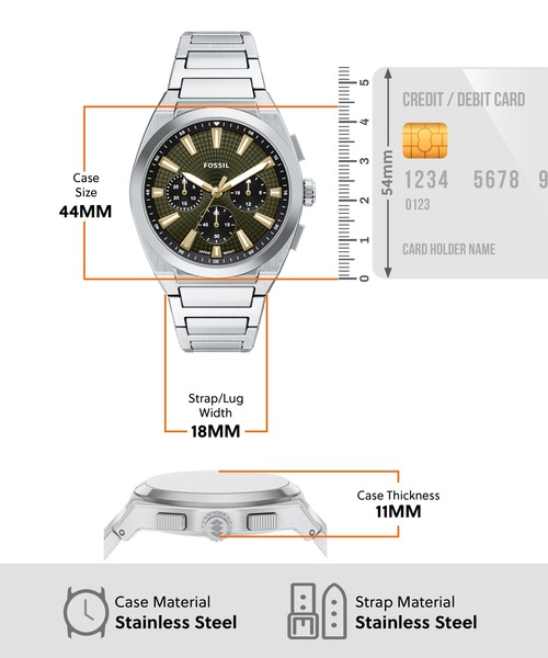 FOSSIL(フォッシル)の「フォッシル 腕時計 メンズ アナログ ステンレス FS6183(アナログ腕時計・メンズ・シルバー・FREE)」の5枚目の写真