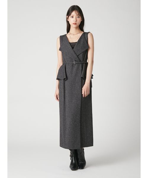 FRAY I.D(フレイアイディー)の「【ウォッシャブル・防シワ】2wayカラーペプラムジレワンピース(ワンピース・レディース・グレー/モカ/アイボリー・0/1)」の22枚目の写真