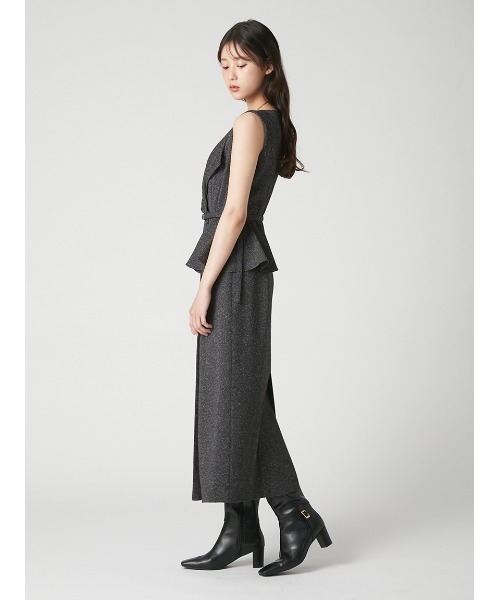 FRAY I.D(フレイアイディー)の「【ウォッシャブル・防シワ】2wayカラーペプラムジレワンピース(ワンピース・レディース・グレー/モカ/アイボリー・0/1)」の6枚目の写真