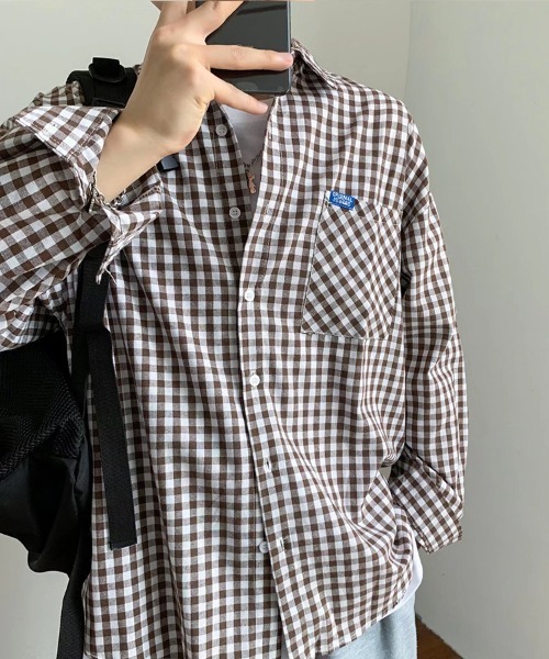 KELVIN(ケルヴァン)の「Modern Gingham Shirt モダンギンガムシャツ(シャツ/ブラウス・メンズ・ブラウン/ブラック・MEDIUM/LARGE)」の3枚目の写真