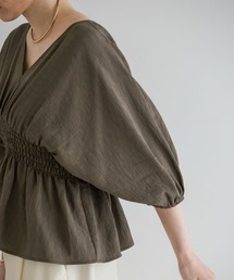 【全骨格タイプ対応/WEB限定】ウエストシャーリングブラウス