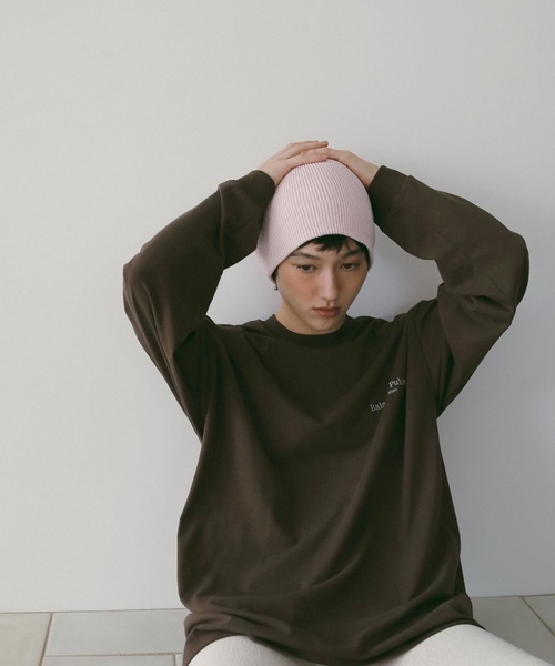 anuke(アンヌーク)の「Knit Beanie(ニットキャップ/ビーニー・レディース・ピンク/チャコールグレー/ブラック・FREE)」の5枚目の写真