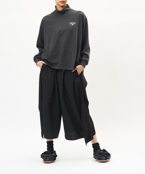 gomme(ゴム)の「サイドフリルツイルパンツ(その他パンツ・レディース・ブラック・MEDIUM)」の4枚目の写真