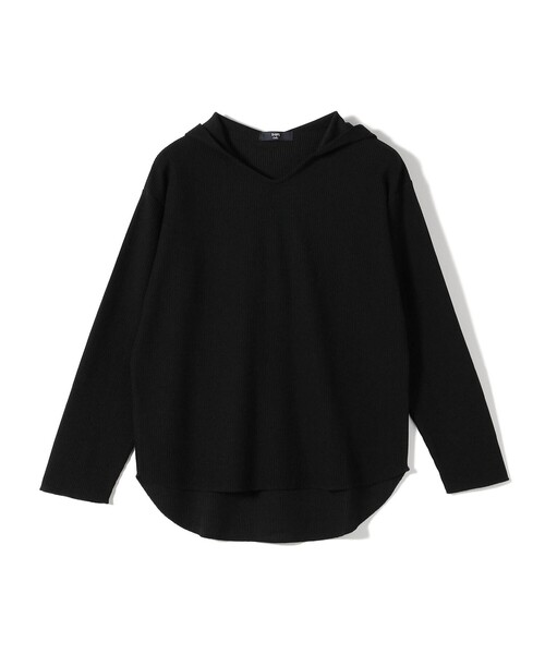 SHIPS Colors(シップス カラーズ)の「〈手洗い可能〉TC ワッフル フーディー トップス◇(Tシャツ/カットソー・レディース・ブラック/グレー/オフホワイト・ONE SIZE)」の13枚目の写真