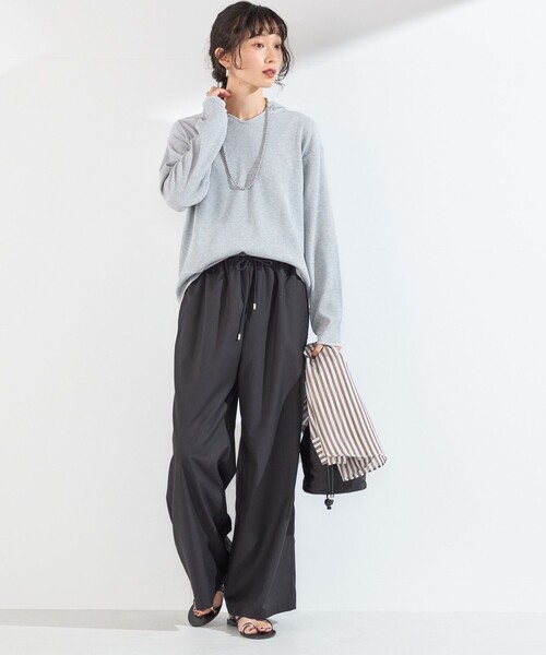 SHIPS Colors(シップス カラーズ)の「〈手洗い可能〉TC ワッフル フーディー トップス◇(Tシャツ/カットソー・レディース・ブラック/グレー/オフホワイト・ONE SIZE)」の7枚目の写真