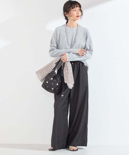 SHIPS Colors(シップス カラーズ)の「〈手洗い可能〉TC ワッフル フーディー トップス◇(Tシャツ/カットソー・レディース・ブラック/グレー/オフホワイト・ONE SIZE)」の10枚目の写真