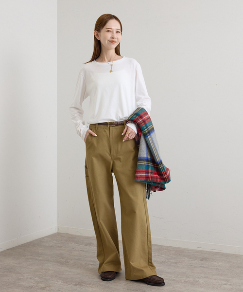 U by SPICK&SPAN(ユーバイスピックアンドスパン)の「ソフト天竺ラウンドヘムプルオーバー(Tシャツ/カットソー・レディース・ホワイト/ブラック系その他/ブルー・FREE)」の13枚目の写真