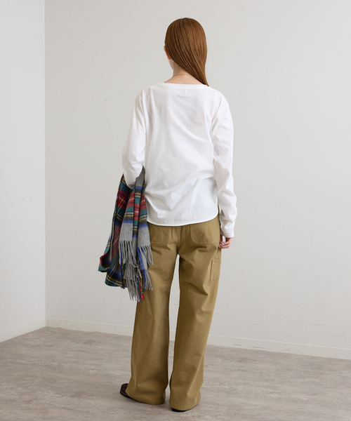 U by SPICK&SPAN(ユーバイスピックアンドスパン)の「ソフト天竺ラウンドヘムプルオーバー(Tシャツ/カットソー・レディース・ホワイト/ブラック系その他/ブルー・FREE)」の15枚目の写真