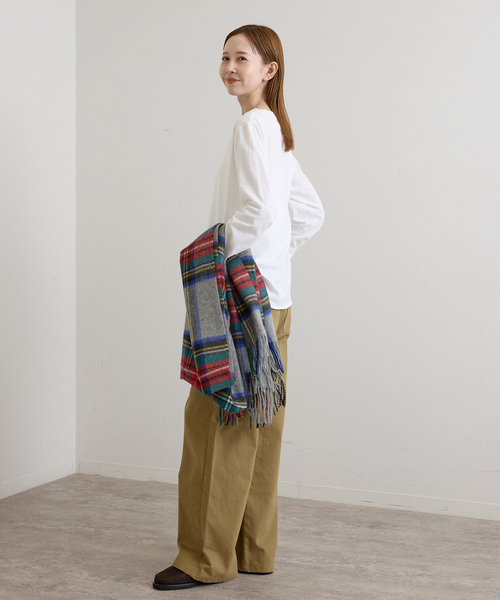 U by SPICK&SPAN(ユーバイスピックアンドスパン)の「ソフト天竺ラウンドヘムプルオーバー(Tシャツ/カットソー・レディース・ホワイト/ブラック系その他/ブルー・FREE)」の16枚目の写真