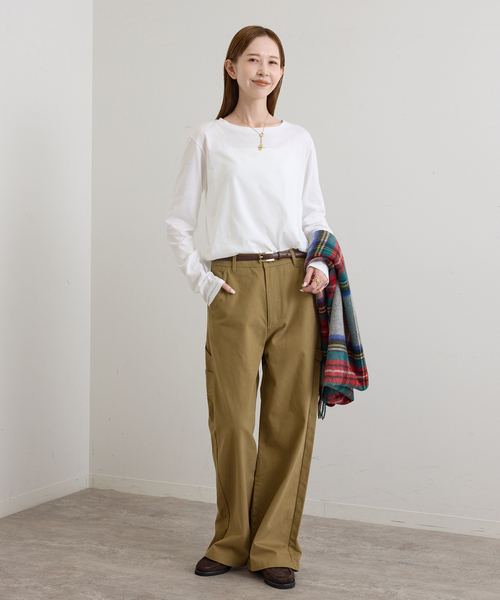 U by SPICK&SPAN(ユーバイスピックアンドスパン)の「ソフト天竺ラウンドヘムプルオーバー(Tシャツ/カットソー・レディース・ホワイト/ブラック系その他/ブルー・FREE)」の17枚目の写真