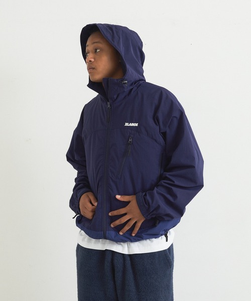 XLARGE(エクストララージ)の「NYLON PANELED JACKET(ナイロンジャケット・メンズ・ネイビー/ブラック/バーガンディー・S/M/L/XL)」の1枚目の写真