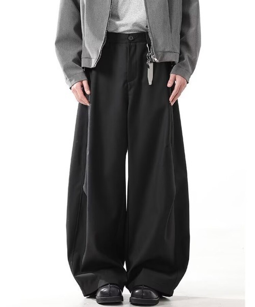 WYZ wear(ダブリューワイジィーウェア)の「ワイドバギースラックスパンツ/ユニセックス(スラックス・メンズ・ブラック/グレー・XL/L/M)」の8枚目の写真