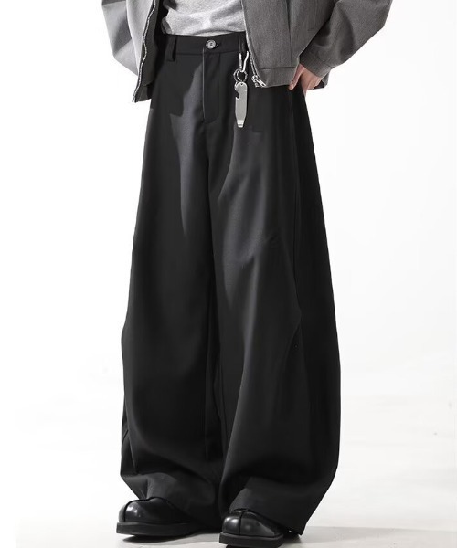 WYZ wear(ダブリューワイジィーウェア)の「ワイドバギースラックスパンツ/ユニセックス(スラックス・メンズ・ブラック/グレー・XL/L/M)」の6枚目の写真