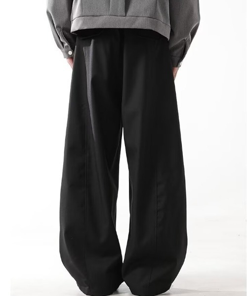 WYZ wear(ダブリューワイジィーウェア)の「ワイドバギースラックスパンツ/ユニセックス(スラックス・メンズ・ブラック/グレー・XL/L/M)」の7枚目の写真