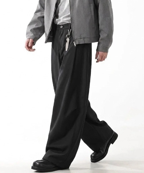WYZ wear(ダブリューワイジィーウェア)の「ワイドバギースラックスパンツ/ユニセックス(スラックス・メンズ・ブラック/グレー・XL/L/M)」の10枚目の写真